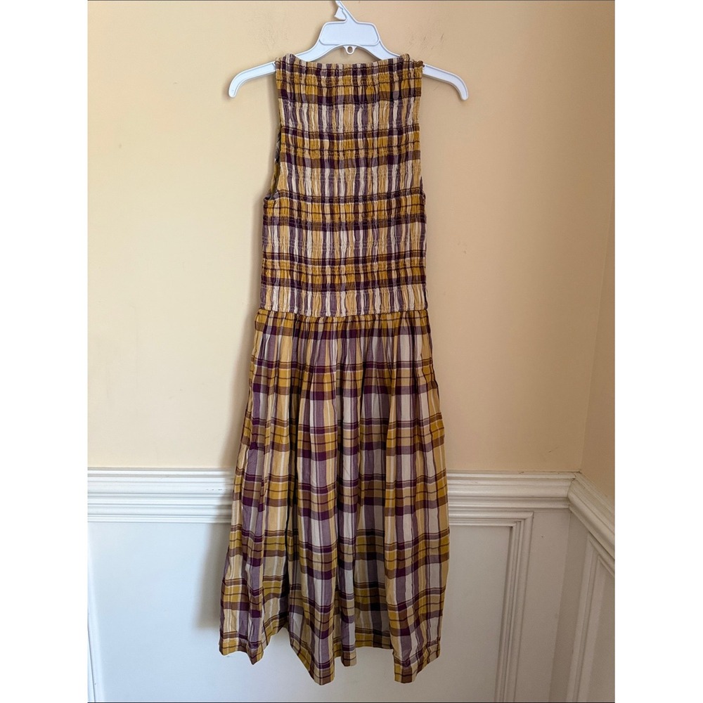 Madewell Yellow and Burgundy Plaid Maxi Dress - Picture 6 of 10